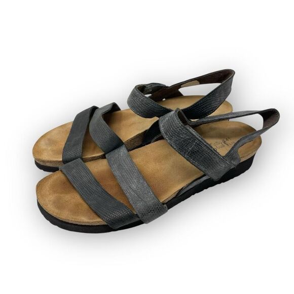 Naot Kayla Sandals Shoes Comfort Gray Leather Slingback Women’s size 41 US 10 - Picture 1 of 9